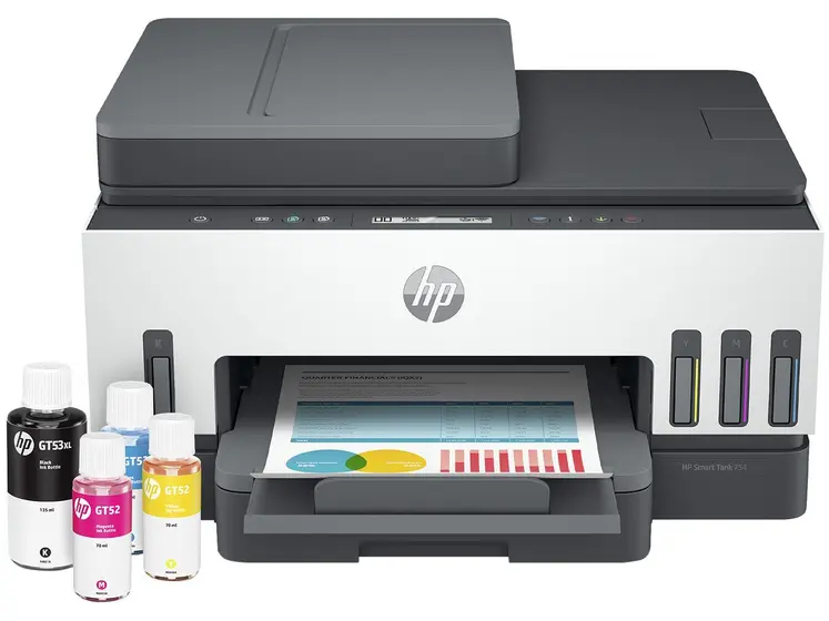 Impressora Multifuncional HP Smart Tank 754 Wi-Fi Tanque de tinta Colorida Duplex USB